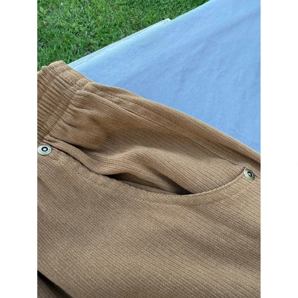 Koret‎ City Blues Womens Faux Corduroy Pants Size 14 Elastic Waist Straight Leg